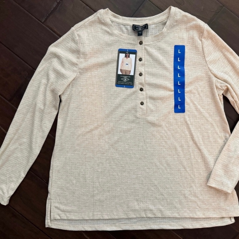 Koolaburra Cream Long Sleeve Henley Top